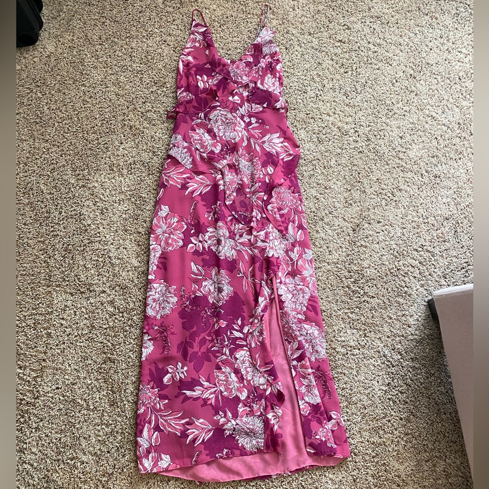 Zara Ruffled Print Dress